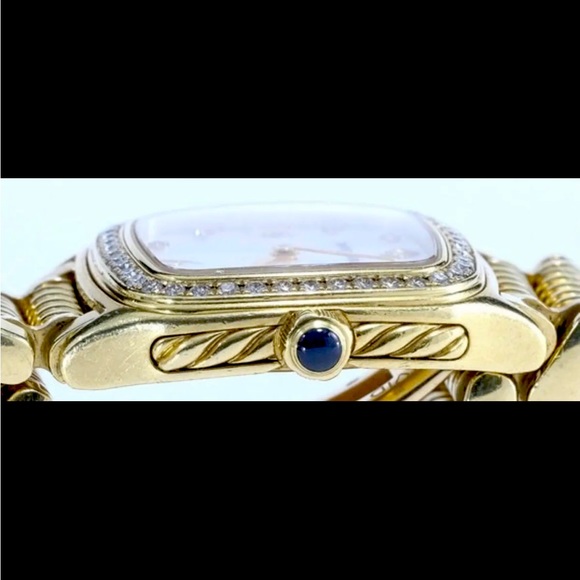 Authentic 18k Gold Diamond David Yurman Thoroughbred Watch Diamond Bezel MOP - Picture 3 of 5